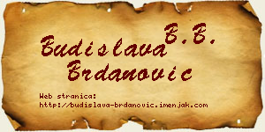 Budislava Brdanović vizit kartica
